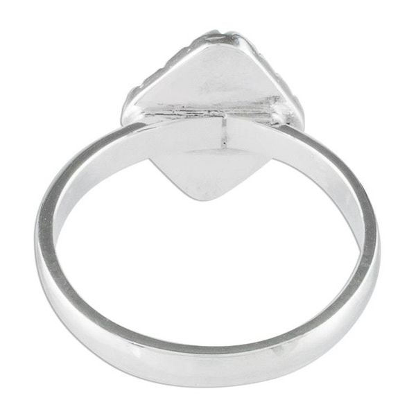 Alternate image for Sterling Silver Ring with a Princess Green Jade Diamond Princess Green Diamond