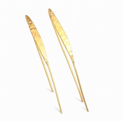 Alternate image for Minimalist Modern 18k Gold-Plated Drop Earrings from Bali Modern Touch
