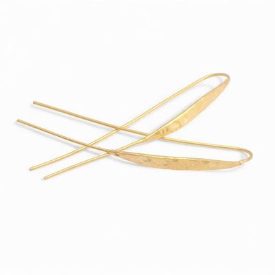 Alternate image for Minimalist Modern 18k Gold-Plated Drop Earrings from Bali Modern Touch