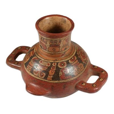 Alternate image for Handmade Ceramic Decorative Vase from Central America Maya Greatness