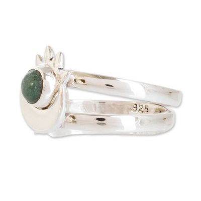Alternate image for Polished Sun-Themed Natural Jade Stacking Rings Set of 2 Eclipse on the Sun
