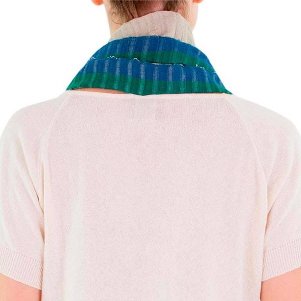 Alternate image for Green Beige Handcrafted Cotton Infinity Scarf Verdant Comalapa Breeze