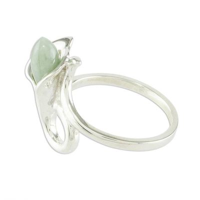Alternate image for Light Green Jade Calla Lily Motif Ring Mixco Lily in Light Green