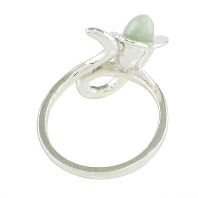 Alternate image for Light Green Jade Calla Lily Motif Ring Mixco Lily in Light Green