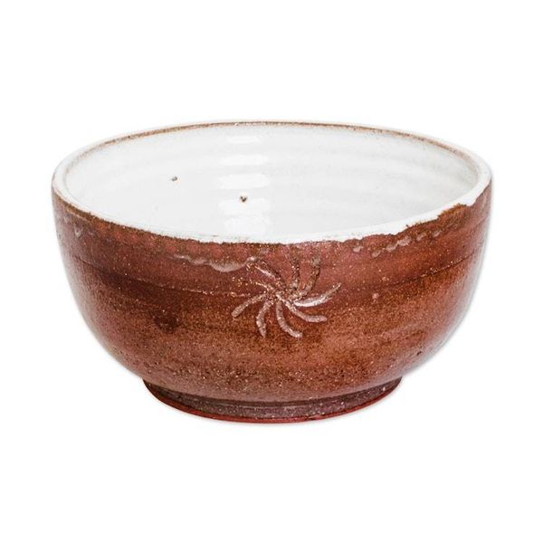 Alternate image for Rustic-Inspired Glazed Earthy Tone and White Ceramic Bowl Rustic Flavor