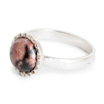 Alternate image for Natural Rhodonite Ring from Guatemala Blushing Moon