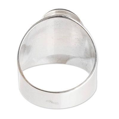 Alternate image for Mens Polished Oval Black Jade Cocktail Ring from Guatemala Oval Mystery