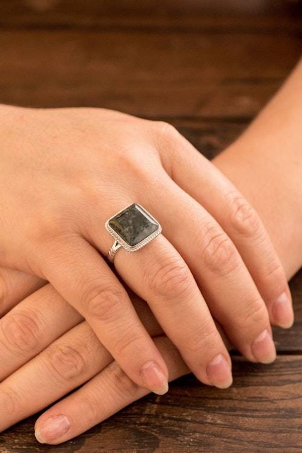 Alternate image for Polished Square Green Jade Cocktail Ring from Guatemala Spiritual Grandeur