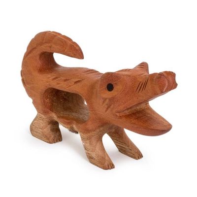 Alternate image for Nature-Themed Handmade Crocodile Mahogany Wood Figurine Reptile Days