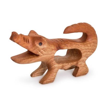 Alternate image for Nature-Themed Handmade Crocodile Mahogany Wood Figurine Reptile Days