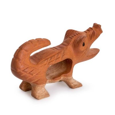 Alternate image for Nature-Themed Handmade Crocodile Mahogany Wood Figurine Reptile Days