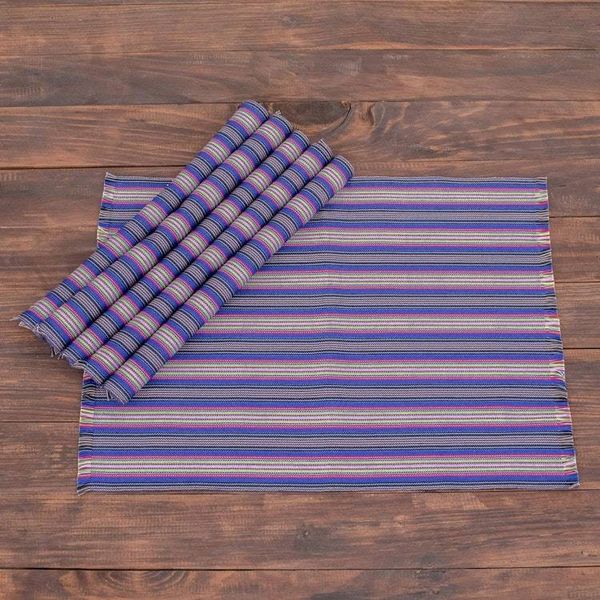 Alternate image for Blue Striped Placemats Set of 6 Solola Blue