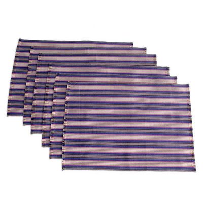 Alternate image for Blue Striped Placemats Set of 6 Solola Blue