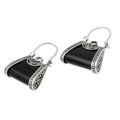 Alternate image for Polished Handbag-Shaped Sterling Silver Hoop Earrings Chic Girl