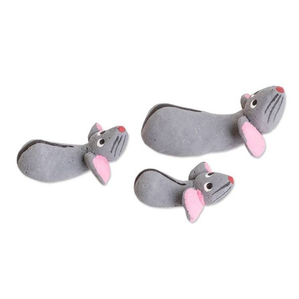 Alternate image for Set of 3 Handcrafted Mouse Ceramic Figurines from Guatemala Mouse Family