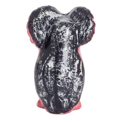 Alternate image for Ceramic Owl Figurine in Pink Hand-Painted in Guatemala Sweet Tecolote