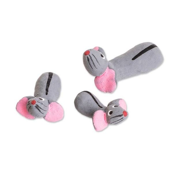 Alternate image for Set of 3 Handcrafted Mouse Ceramic Figurines from Guatemala Mouse Family