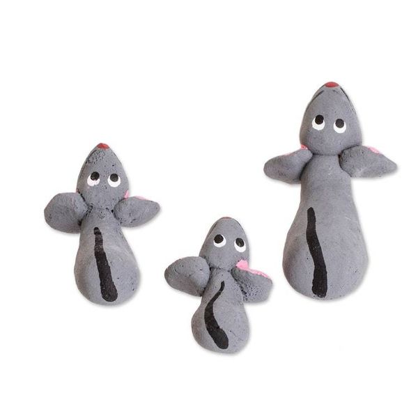 Alternate image for Set of 3 Handcrafted Mouse Ceramic Figurines from Guatemala Mouse Family