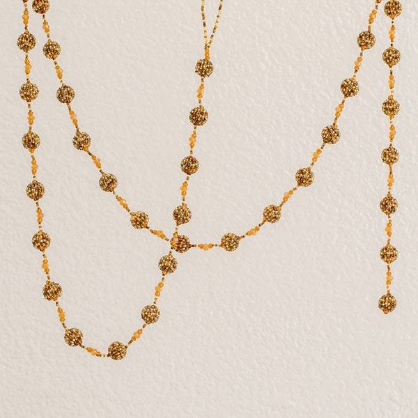 Alternate image for Glass Beaded Garland in Orange from Guatemala Golden Silhouettes