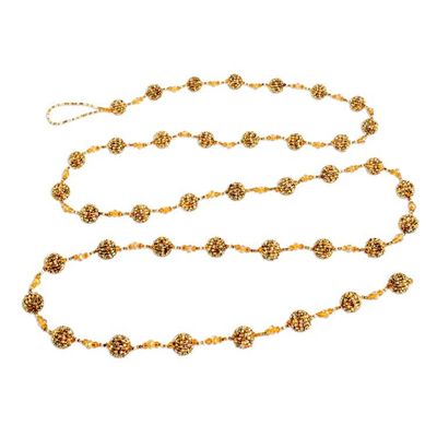 Alternate image for Glass Beaded Garland in Orange from Guatemala Golden Silhouettes