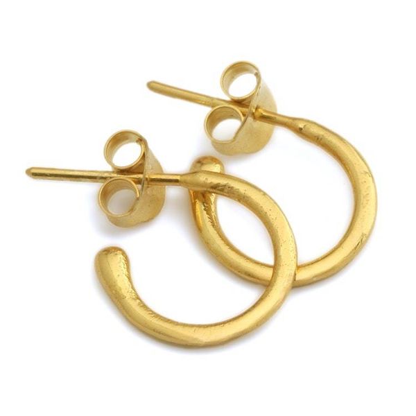 Alternate image for 22k Gold-Plated Brass Classic Half-Hoop Earrings from Bali Classic Essentials