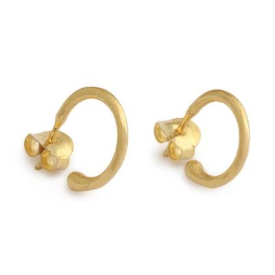 Alternate image for 22k Gold-Plated Brass Classic Half-Hoop Earrings from Bali Classic Essentials