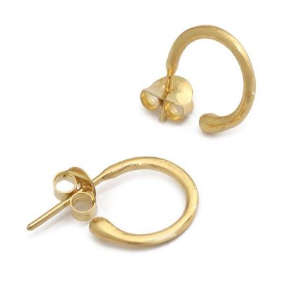 Alternate image for 22k Gold-Plated Brass Classic Half-Hoop Earrings from Bali Classic Essentials