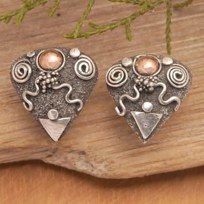 Primary image for Traditional Balinese 18k Gold-Accented Button Earrings Spiritual Portals