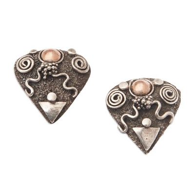 Alternate image for Traditional Balinese 18k Gold-Accented Button Earrings Spiritual Portals