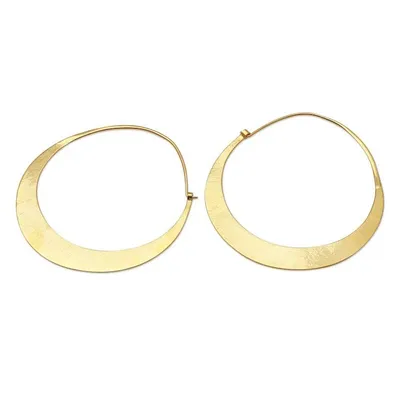 Alternate image for Moern Gold-Plated Hoop Earrings Moon Halo