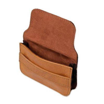 Alternate image for Mens Ikat Wallet in Brown Red and Black with Leather Accent Brown Woven