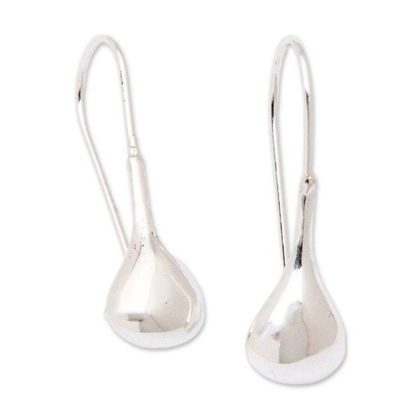 Alternate image for High Polished Sterling Silver Drop Earrings from Bali Earth of Eternity