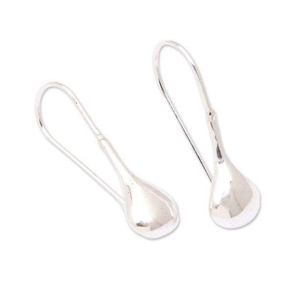 Alternate image for High Polished Sterling Silver Drop Earrings from Bali Earth of Eternity