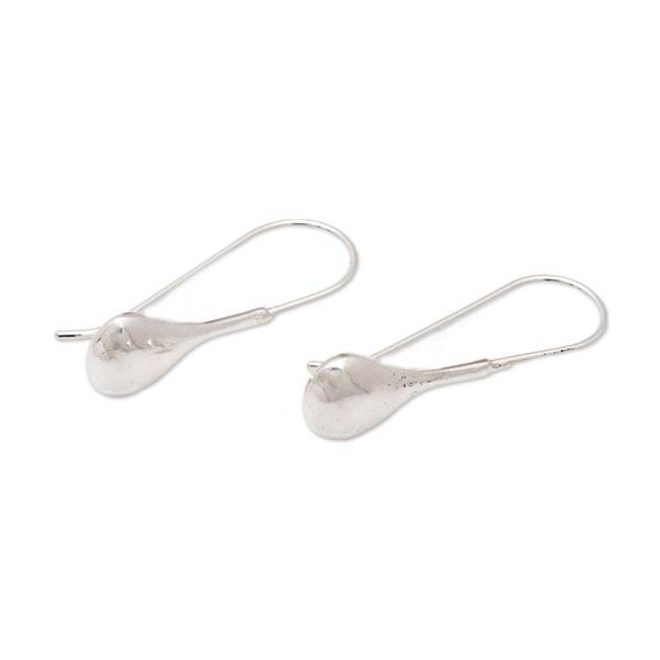 Alternate image for High Polished Sterling Silver Drop Earrings from Bali Earth of Eternity