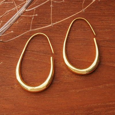 Primary image for Modern 18k Gold-Plated Brass Half-Hoop Earrings from Bali Tie to Beauty