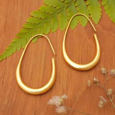 Alternate image for Modern 18k Gold-Plated Brass Half-Hoop Earrings from Bali Tie to Beauty