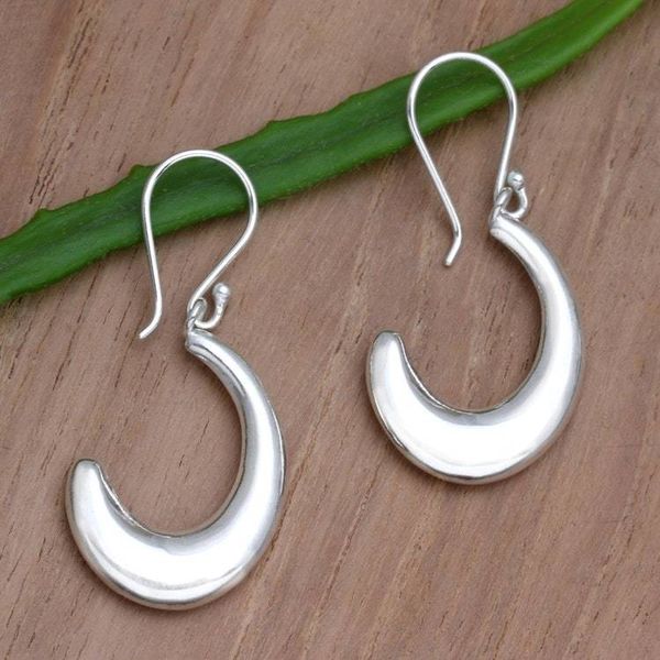 Alternate image for Hand Made Sterling Silver Dangle Earrings Pause and Breathe
