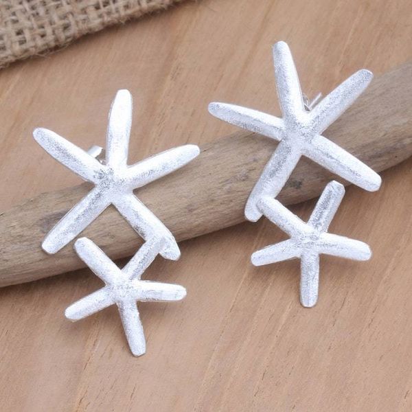 Alternate image for Handmade Sterling Silver Drop Earrings Sea Days