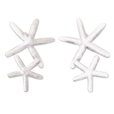 Alternate image for Handmade Sterling Silver Drop Earrings Sea Days