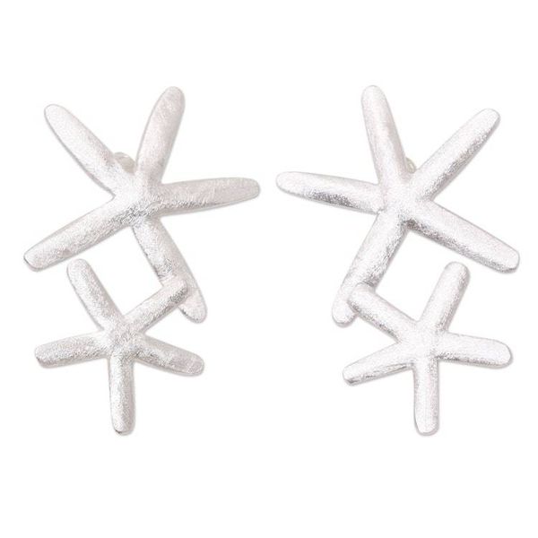 Alternate image for Handmade Sterling Silver Drop Earrings Sea Days