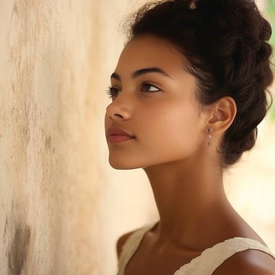 Alternate image for Blue Topaz Silver Dangle Earrings with Floral Vine Motifs Botanical Bliss