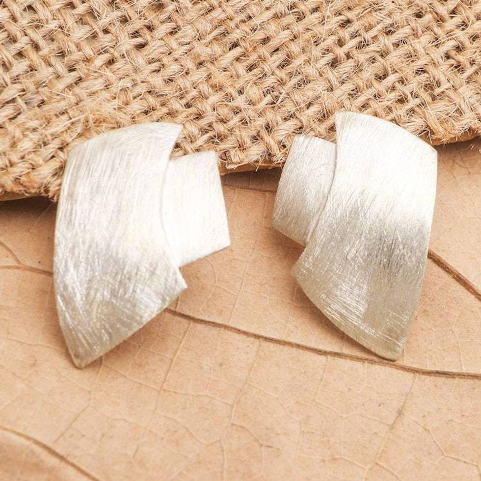 Balinese Sterling Silver Drop Earrings 'Desert Style'