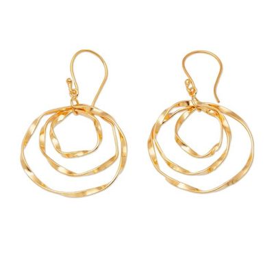 Main image for Whirlpool-Shaped 18k Gold-Plated Brass Dangle Earrings Victory Whirlpool