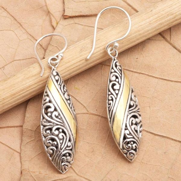 Alternate image for Gold-Accented Sterling Silver Dangle Earrings Sparkly Eyes
