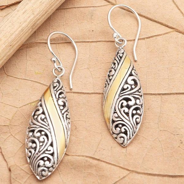 Alternate image for Gold-Accented Sterling Silver Dangle Earrings Sparkly Eyes