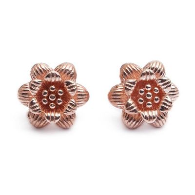 Alternate image for Spring-Themed 18k Rose Gold-Plated Freesia Stud Earrings Rose Freesia