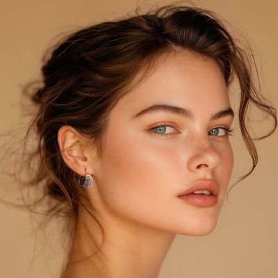 Alternate image for Leaf and Vine-Themed Textured Sterling Silver Hoop Earrings Blooming Season