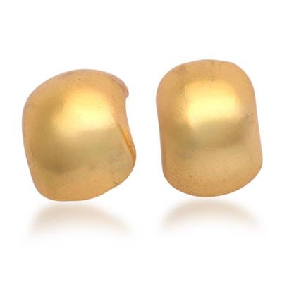 Alternate image for Modern 18k Gold-Plated Button Earrings in a Polished Finish Golden Basis