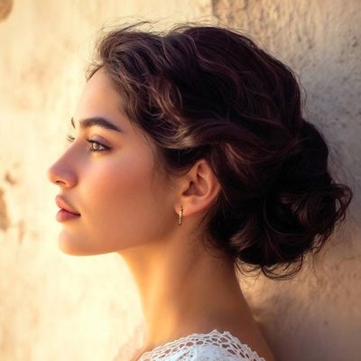 Alternate image for Braid-Pattern 18k Gold-Plated Half-Hoop Earrings from Bali Braided Diadem