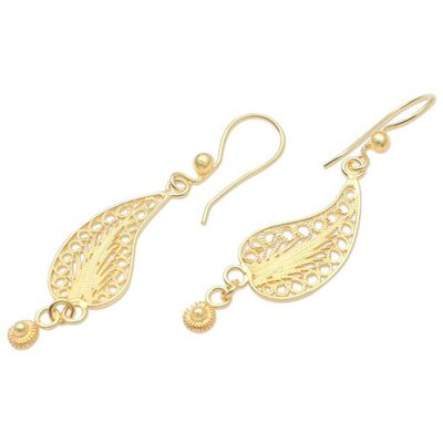 Alternate image for Gold-Plated Sterling Silver Filigree Dangle Earrings Fall Celebration